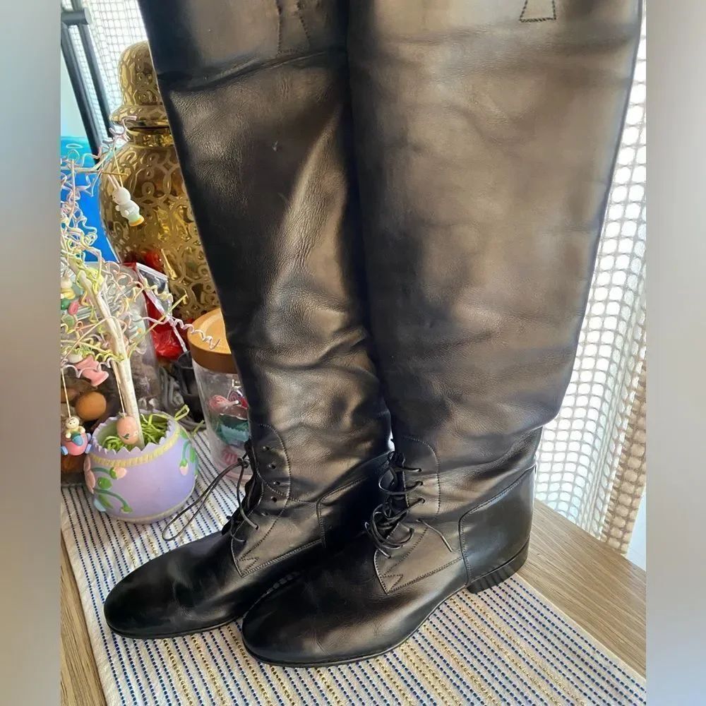 E. Vogel Boots Custom Equestrian Riding Boots Women Black  Leather Sz 37